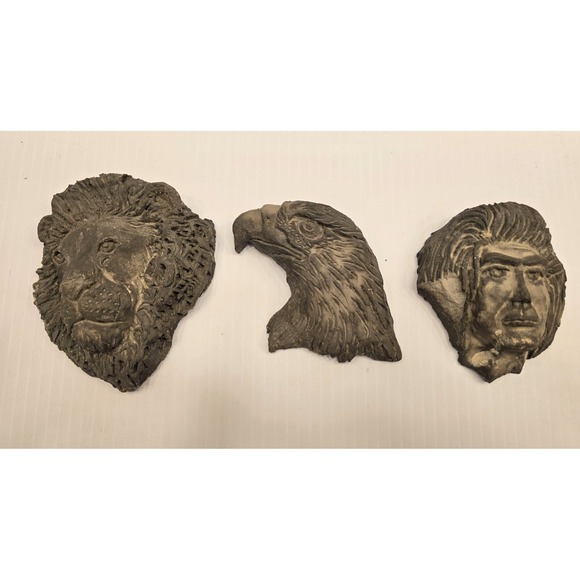 Other - 3 Funky‎ Hand Made Decorative Thingys, Eagle, Man, Lion, Geocashing Treasures